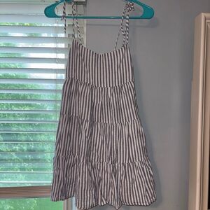 Abercrombie & Fitch Gray and White Striped Dress
